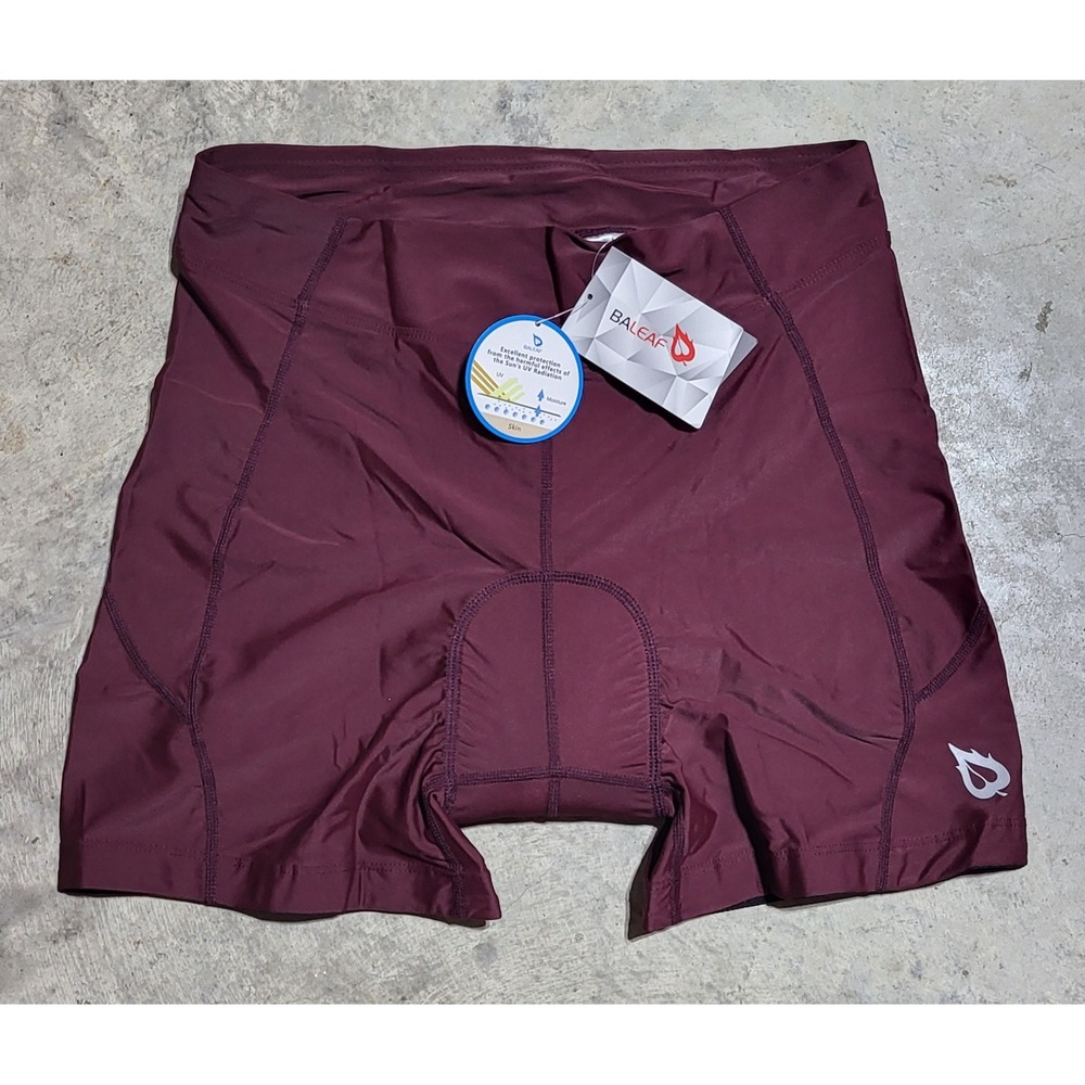 NWT Womens Baleaf Padded Cycling Shorts Size XL Maroon -Compression